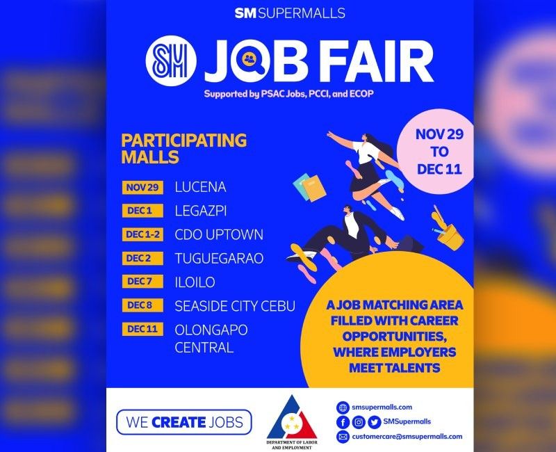 SM Supermalls, DOLE hold annual job fairs in select malls nationwide until December 11 thumbnail