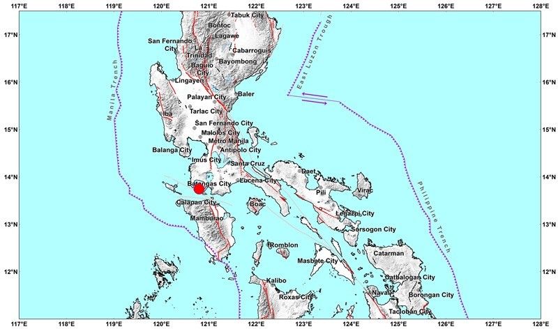 Magnitude 4 9 Earthquake Jolts Batangas Metro Manila