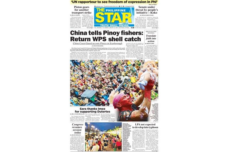 The STAR Cover (January 22, 2024) | Philstar.com