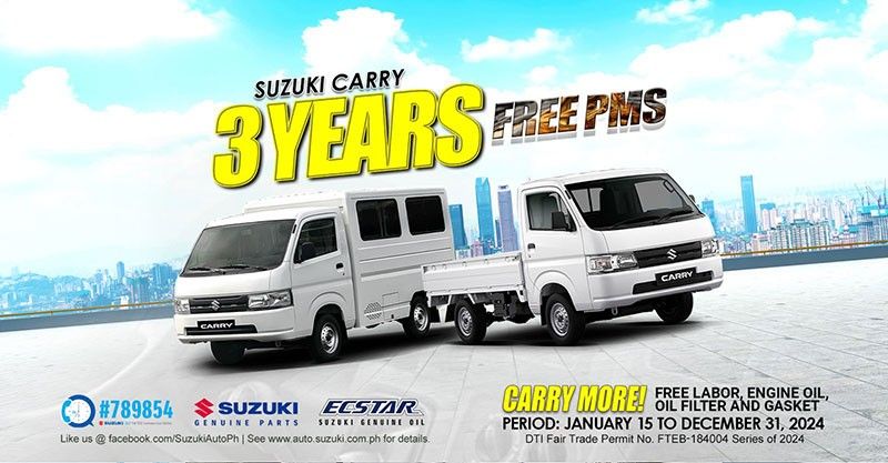 Roll into savings: Suzuki Carry's 2024 deal features 3 years of free PMS!