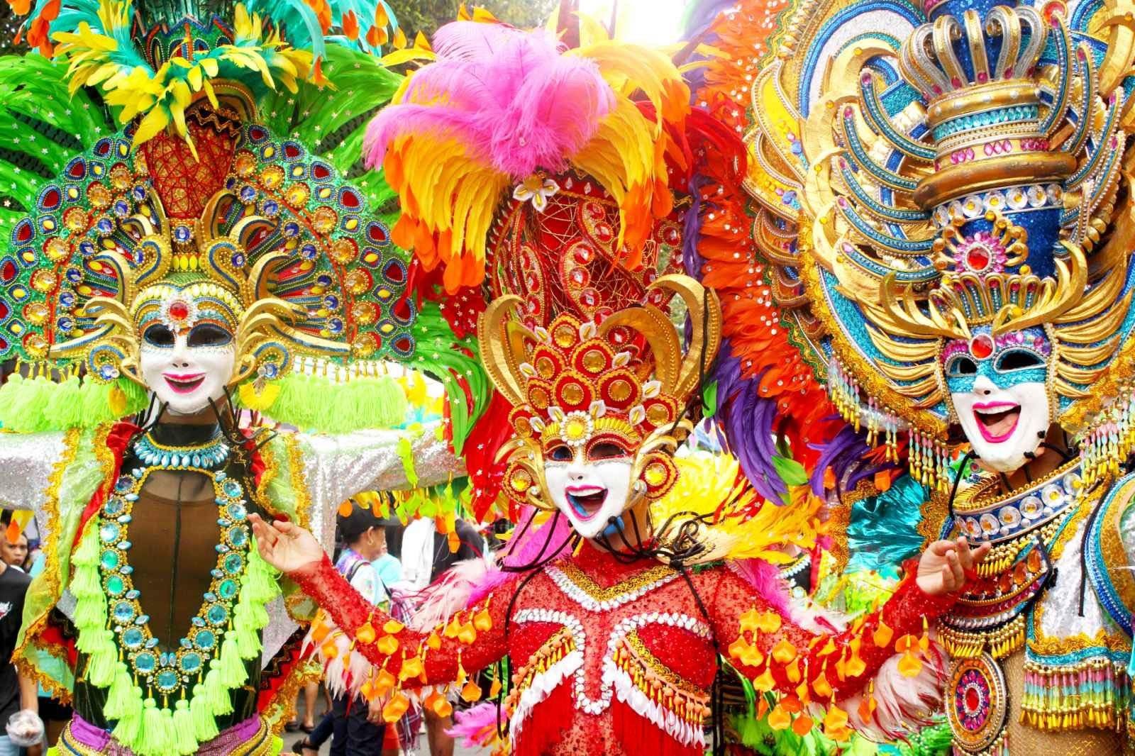 Bacolod's Granada MassKara dancers parading in Hong Kong for Chinese New Year
