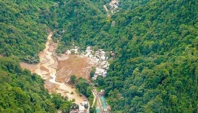 View from an aerial inspection in Barangay Masara, Maco, Davao de Oro on February 7, 2024.