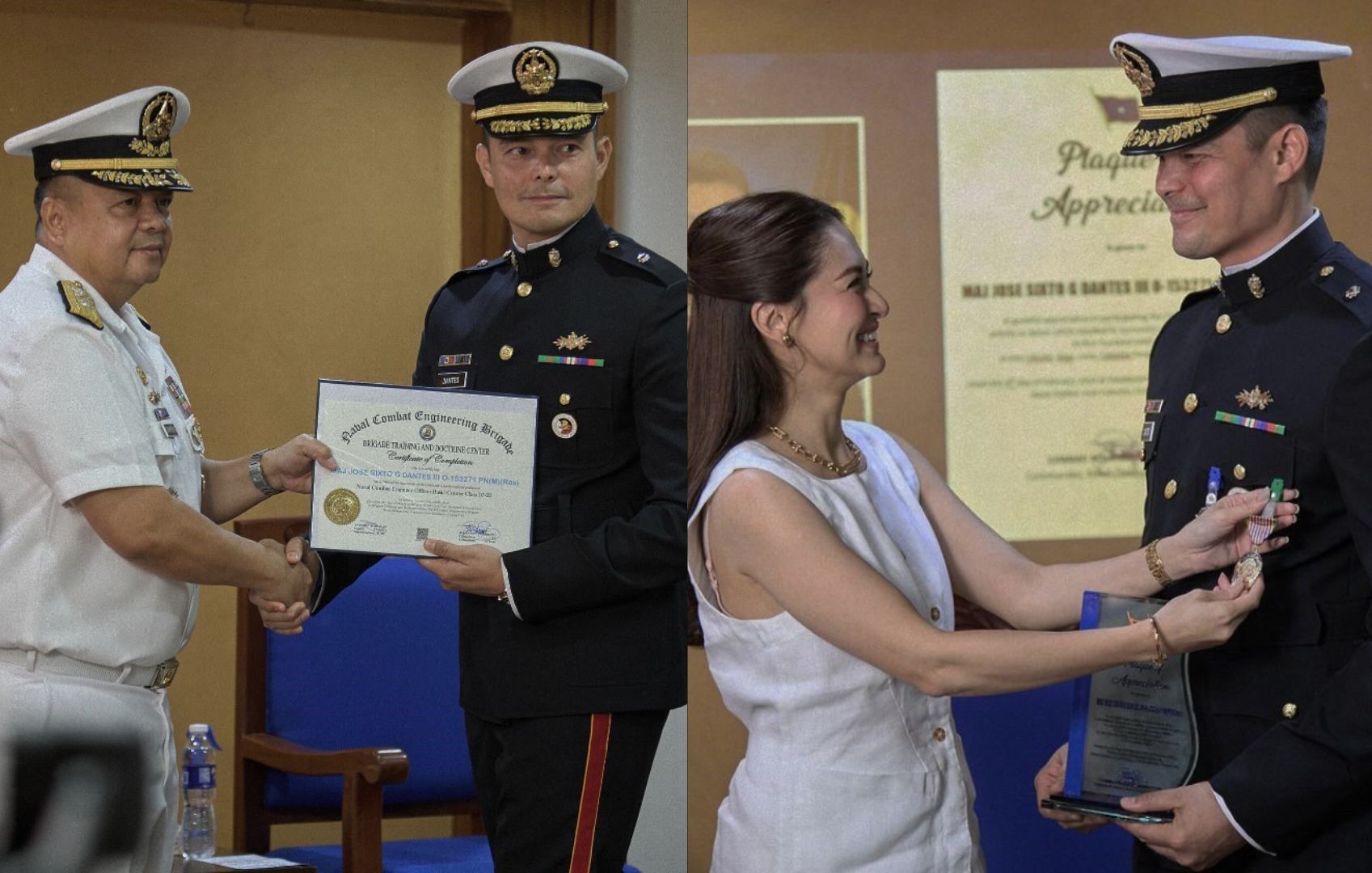 Major Dingdong Dantes finishes Naval Combat Engineering Officer basic course