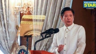 President Ferdinand Marcos Jr. administers the oath-taking of the newly promoted Philippine National Police (PNP) star rank officers in Malaca&Atilde;&plusmn;ang on March 18, 2024. 