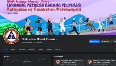 This photo shows a picture of the Philippine Coast Guard Facebook Page