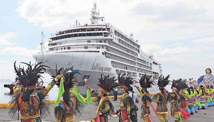 Cruise ship with European tourists docks at Subic