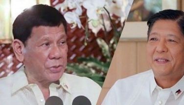 This combination photo shows former President Rodrigo Duterte and his successor Ferdinand Marcos Jr. 