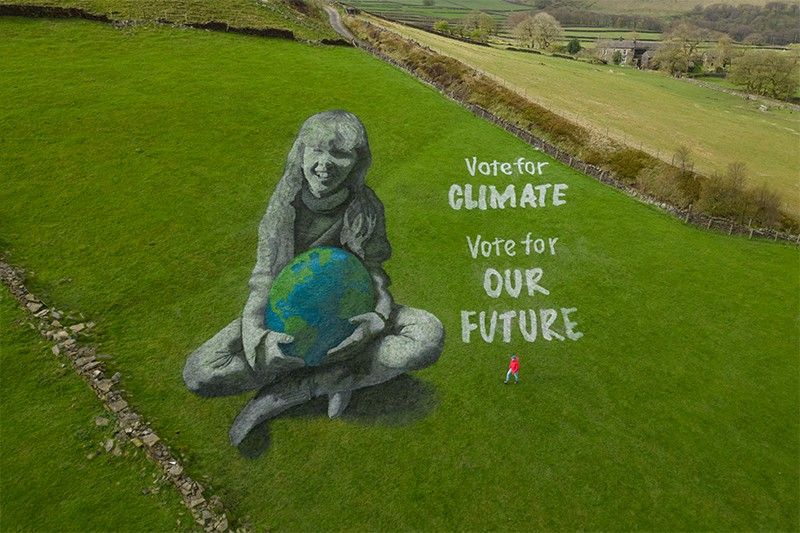 Earth Day art urges UK to think green ahead of election