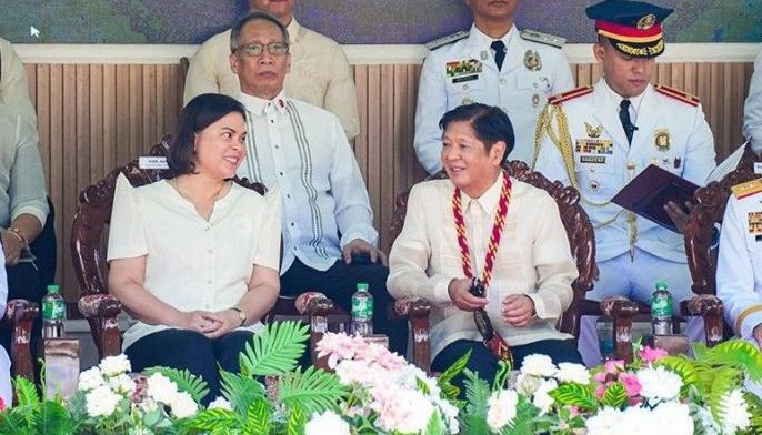 President Ferdinand Marcos Jr. and Vice President Sara Duterte attend the 45th PNPA Commencement Exercises for &acirc;��Layag-Diwa&acirc;�� Class of 2024 at the B/Gen. Cicero C. Campos Field, Camp General Mariano N. Casta&Atilde;&plusmn;eda in Silang Cavite on April 19, 2024.