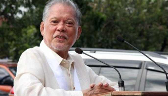 This Oct. 3, 2011 photo shows, former Sen. Rene Saguisag gracing the flag ceremony at the Senate of the Philippines.