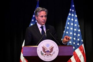 US Secretary of State Antony Blinken speaks during a press conference at the US embassy in Beijing on April 26, 2024. 