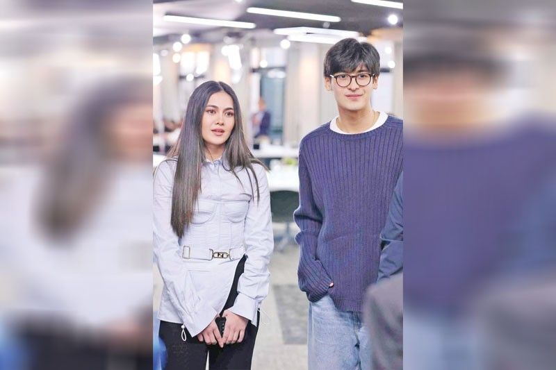 Andres Muhlach gets showbiz tips from twin Atasha