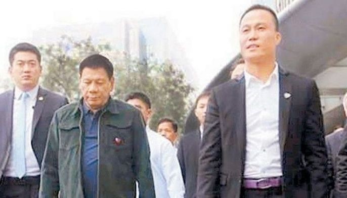 Former president Rodrigo Duterte is seen with his former economic adviser Michael Yang in this file photo.