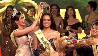 Miss Philippines Earth 2023 Yllana Marie Aduana crowns Irha Mel Inutan Alfeche of Davao del Sur as Miss Philippines Earth 2024 on May 11, 2024. 