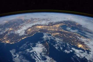 This photo shows the view from the International Space Station.