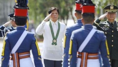 President Ferdinand R. Marcos Jr. attends the commencement exercises of the Philippine Military Academy's class Bagong Sinag in Baguio City on May 18, 2024.