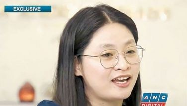 Screengrab shows Bamban Mayor Alice Guo answering questions in an interview on ANC.