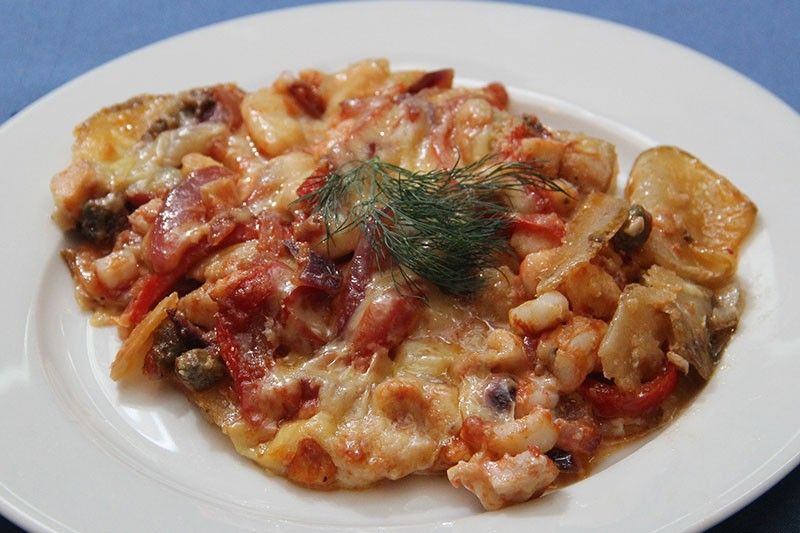 Recipe: Baked seafood with potatoes