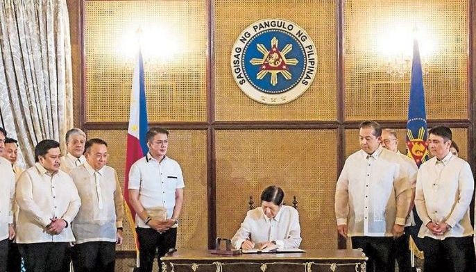 President Marcos signs into law Republic Act 11997, known as the Kabalikat sa Pagtuturo Act. The signing ceremony at Malaca&Atilde;&plusmn;ang yesterday was attended by Senate President Francis&Acirc;&nbsp; Escudero, Speaker Martin Romualdez, other members of Congress and Department of Education spokesperson Michael Poa. Vice President and DepEd chief Sara Duterte was not around.