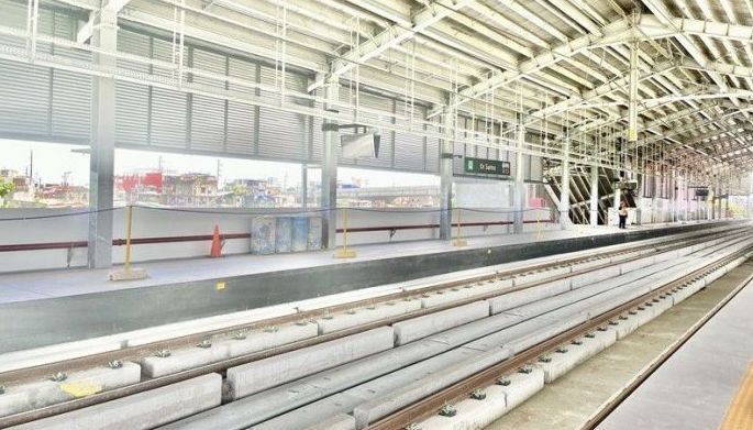 Photo shows the LRT-1 Dr. Santos Station