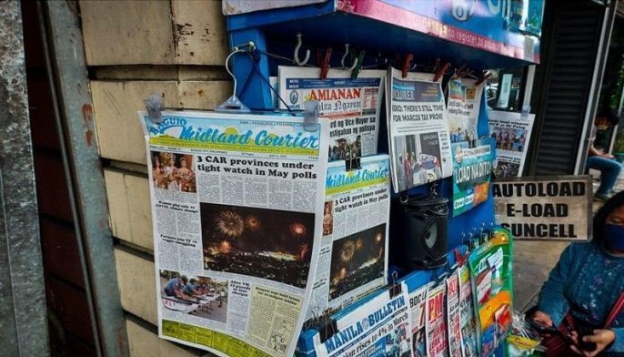 A file photo of a newsstand along Session Road, Baguio City that displays a variety of local and national newspapers.