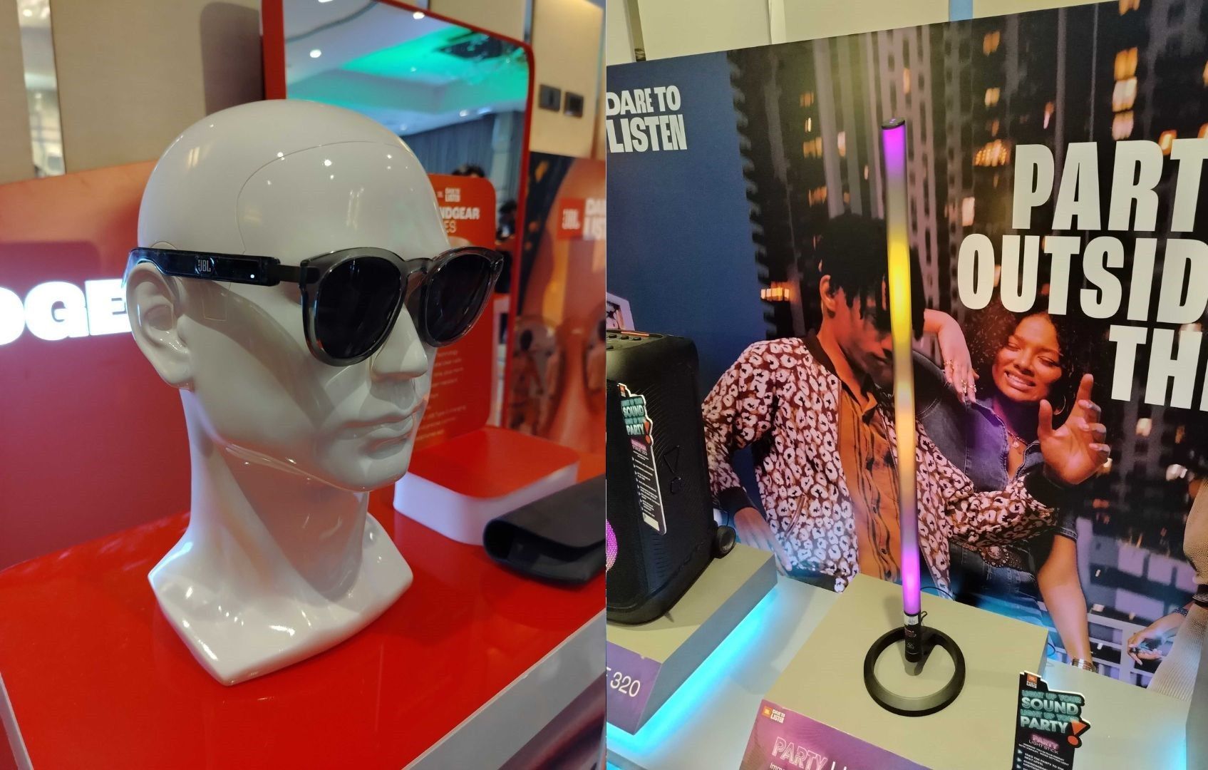 Eyeglasses with built-it speakers, 'lightsaber' speaker companion among new JBL innovations