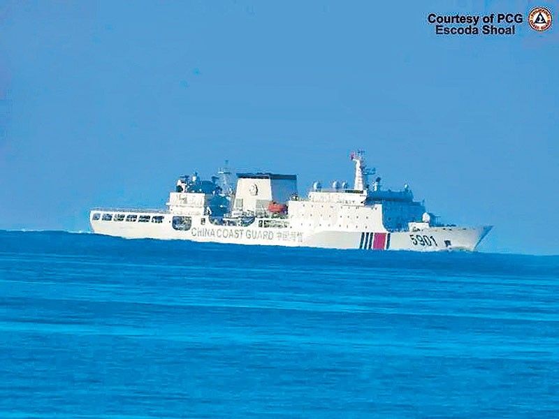China's 'monster ship' stays close to BRP Teresa Magbanua at Escoda Shoal