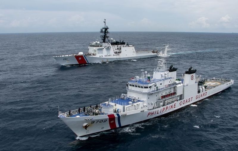 In Photos: US, Philippine Coast Guard ships' South China Sea rescue drills