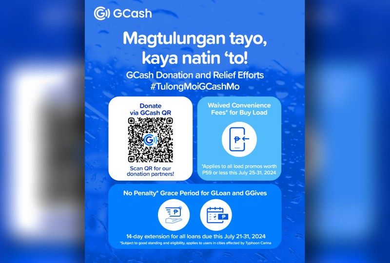 GCash extends assistance to users affected by Typhoon Carina