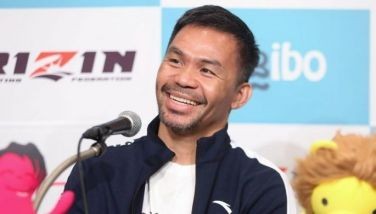 Manny Pacquiao during Thursday's press conference at The Westin Tokyo.