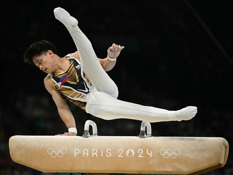 Yulo storms back from pommel horse setback, but still misses all-around podium in Paris