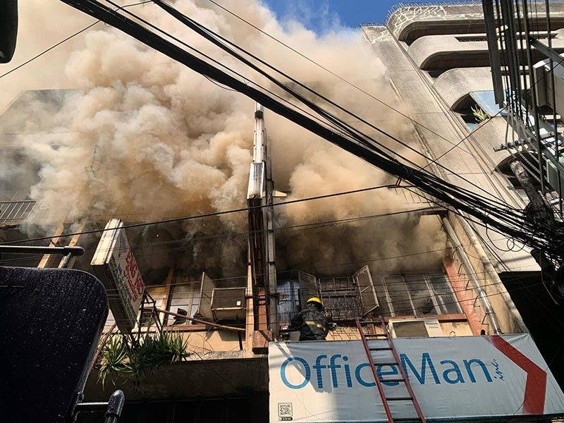 A fire ripped through a building in Binondo, Manila on Aug. 2, 2024.