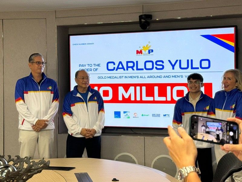 MVP rewards Carlos Yulo P10M for double gold in Paris Olympics