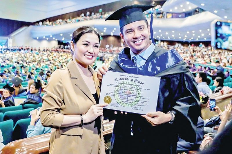 Ejay Falcon earns Political Science degree