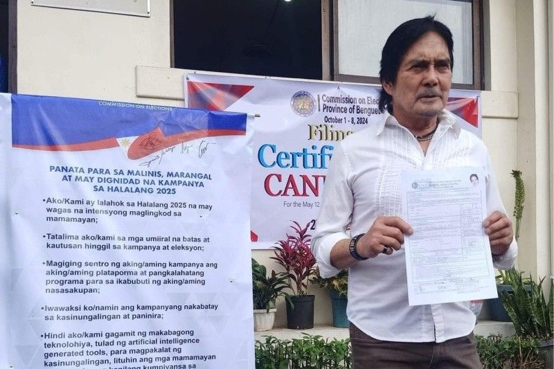 Actor Roi Vinzon files COC for Benguet SP post