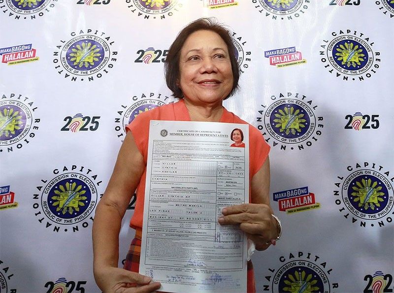 Cynthia Villar files COC for Las PiÃ±as rep