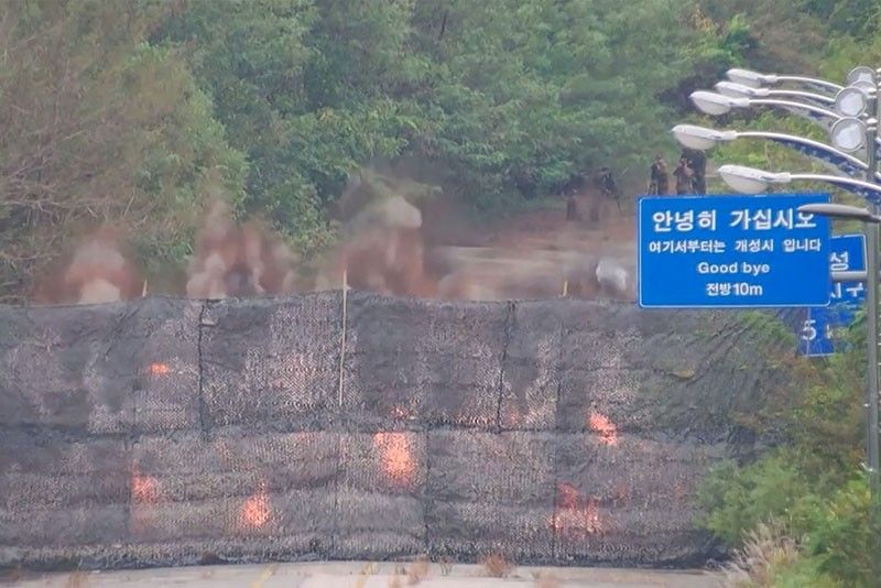 North Korea blows up roads, rails to South