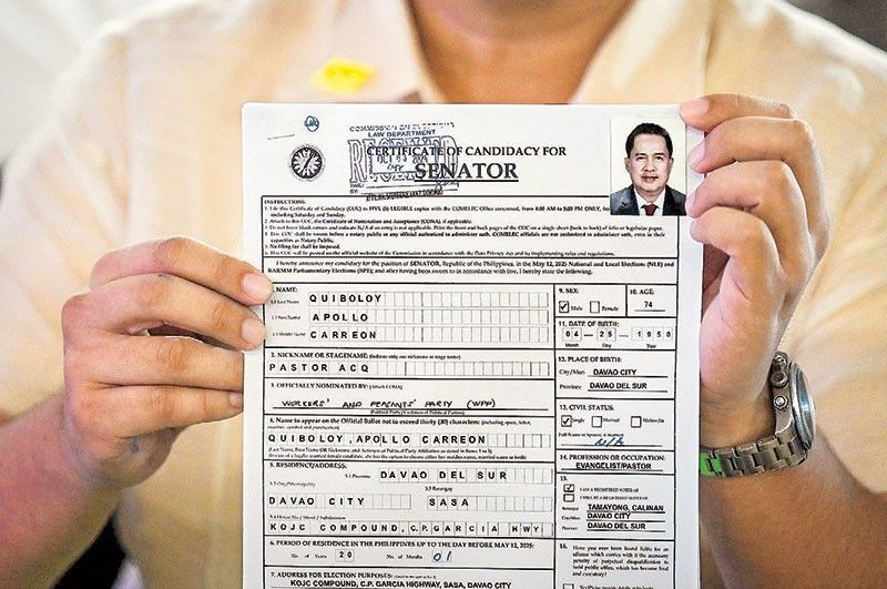 Quiboloy, 65 Senate bets get Comelec nod