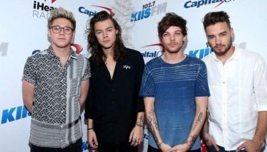 (L-R) Recording artists Niall Horan, Harry Styles, Louis Tomlinson and Liam Payne of One Direction attend 102.7 KIIS FM?s Jingle Ball 2015 Presented by Capital One at STAPLES CENTER on December 4, 2015 in Los Angeles, California. 