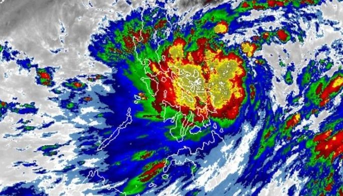 Satellite image shows Tropical Storm Kristine taken as of 6 a.m. on Oct. 22, 2024.