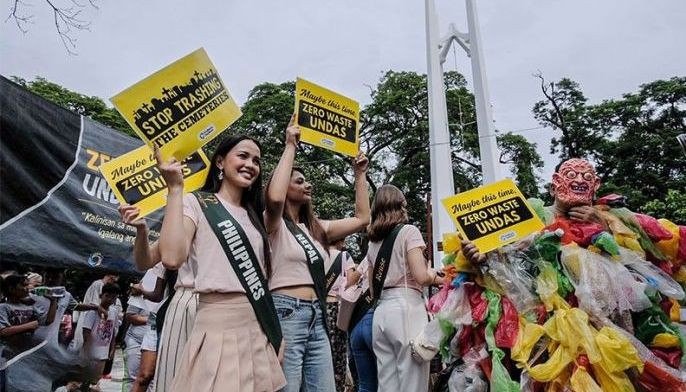 EcoWaste, Miss Earth Foundation appeal for trash-free Undas