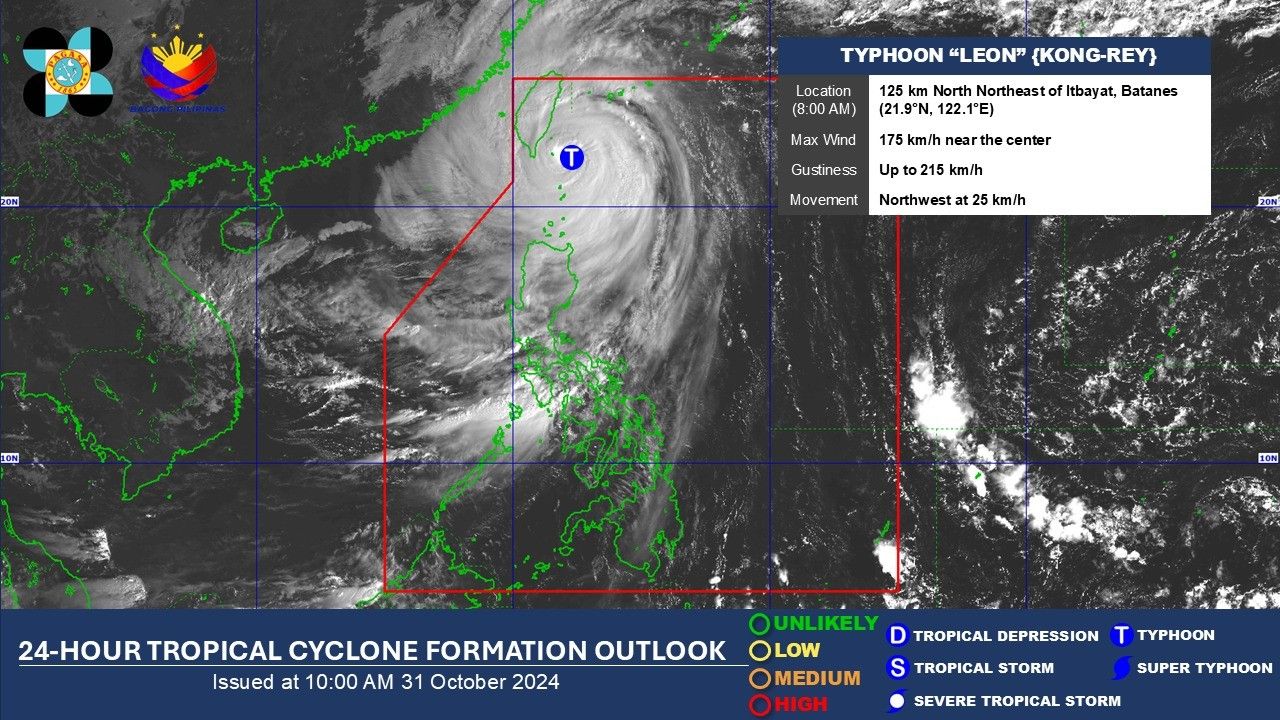 'Leon' weakens into typhoon as it approaches Taiwan