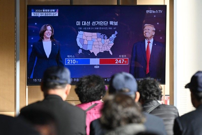 Trump at 266 electoral votes, Harris at 195: US media