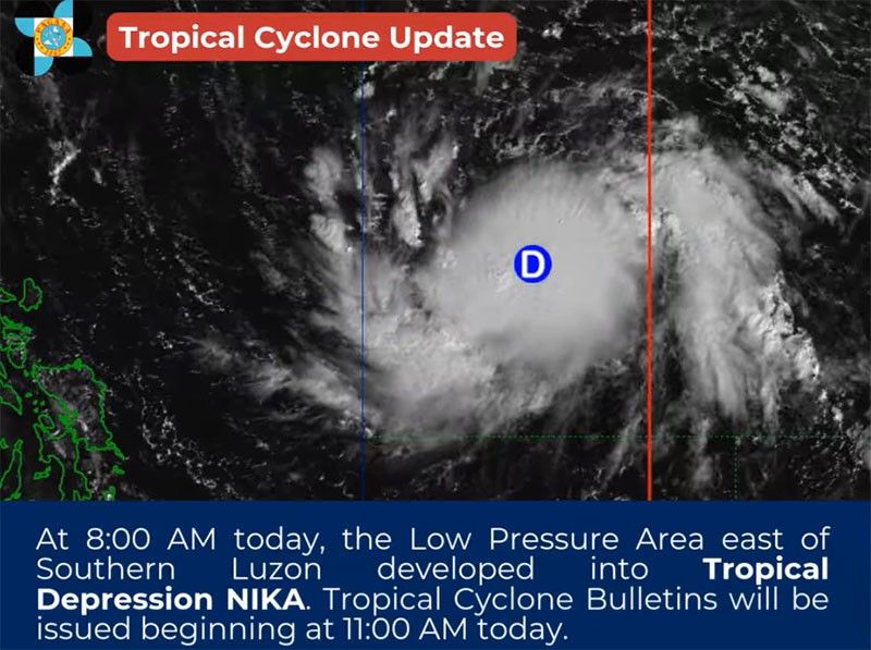 LPA intensifies into Tropical Depression Nika