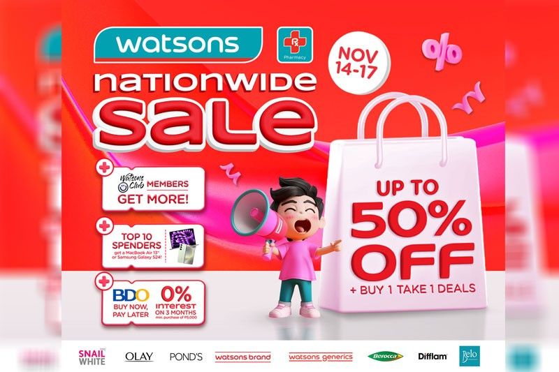 Watsonsâ Nationwide Sale is here! Get the best deals on your fave essentials, new products this November 14 to 17