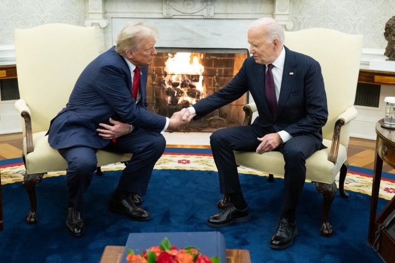 'Welcome back': Trump, Biden shake hands in White House