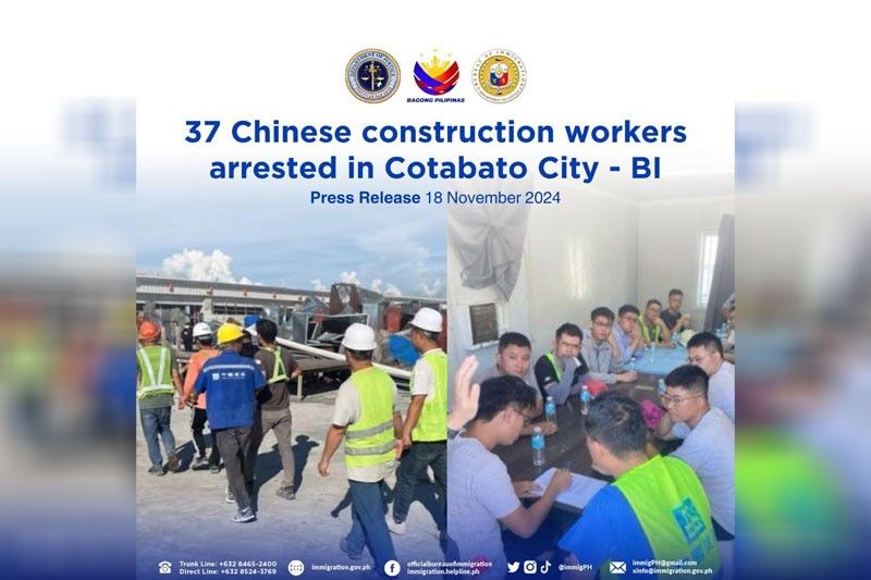 37 illegal Chinese workers nabbed in Cotabato City