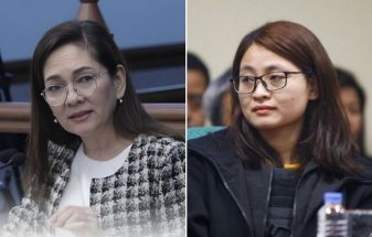 Former Bamban, Tarlac Mayor Alice Leal Guo or Guo Hua Ping (right) appears before Senate Committee on Women, Children, Family Relations, and Gender Equality on Sept. 9, 2024.