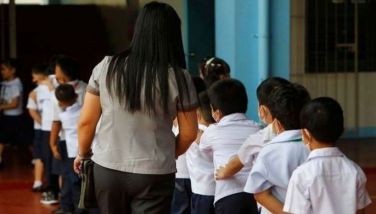 Students of the Marikina Elementary School in Marikina City attend a two-hour class orientation before the formal school opening on August 23, 2023. 