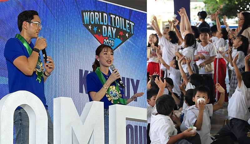 Parent influencers Kryz Uy, Slater Young join schoolchildren in fun World Toilet Day celebration